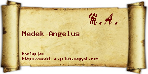 Medek Angelus névjegykártya